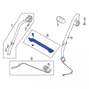 Seat mount rear row of seats 2 row right Ford Mustang Mach-E 21-23