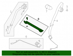 Seat mount rear row of seats 2 row right Ford Mustang Mach-E 21-23
