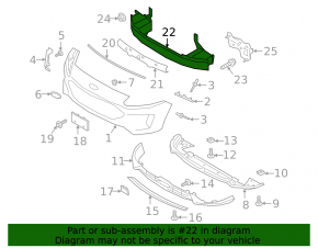 Front Bumper Reinforcement Ford Escape MK4 20-21 USA Without Tow Hook