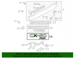 Mazda CX-50 23-25 AWD tailgate emblem
