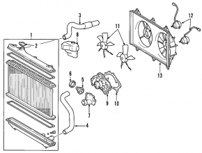 Lexus RX400h 06-09 bare radiator shroud diffuser