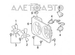 Lexus RX400h 06-09 bare radiator shroud diffuser