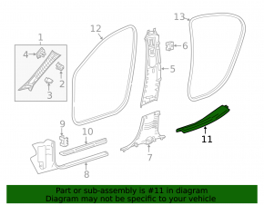 Door sill trim rear right Mercedes GLA 14-20