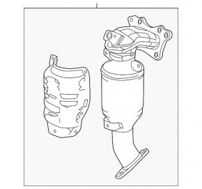 Exhaust manifold with catalytic converter Honda Accord 13-17 2.4 with lambda
