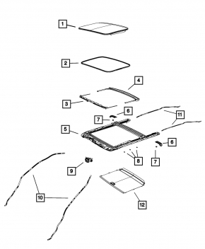 Sunroof curtain Jeep Compass 11-16