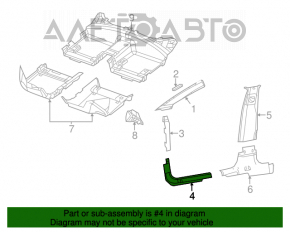 Chrysler 200 15-17 black inner front right door sill plate