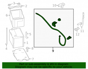 Positive terminal of the Infiniti Q50 16-20 3.0T battery