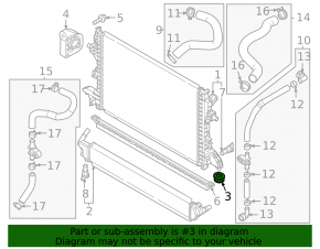 Radiator mount support lower left Kia Niro 23- rubber
