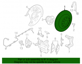 Rear left brake disc VW Atlas 18-