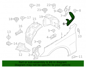 Front right rear fender bracket for BMW 5 G60 24-25