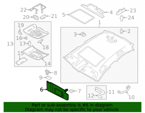 Right sun visor for Audi A6 C7 12-16, beige, without hook, dry-cleanable