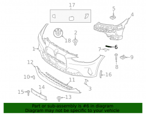 Front bumper mount, upper right fender, BMW 4 G22 21-26