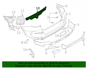 Rear bumper central mount for BMW X6 G06 20-25
