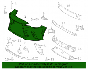 Bare front bumper for Lexus RX350 RX350h RX450h 23-26 Japan built, for 4 parking sensors, for headlight washers