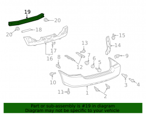 Toyota Highlander 2001-2007 Rear Bumper Reinforcement