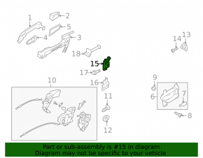Upper rear right door hinge for Subaru Legacy 10-14