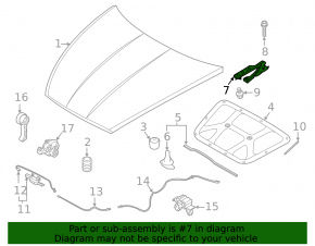 Hood hinge left Hyundai Sonata 20-
