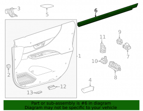 Glass seal central front left Toyota Venza 21-
