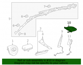 Airbag passenger knee right airbag in the seat bottom of the Lexus RX350 RX450h 16-22