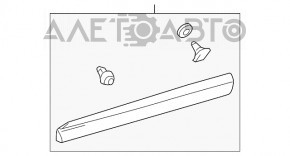 Lexus RX350 RX450h 10-15 lower outer front left door trim with chrome