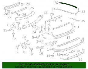 Rear bumper central molding VW Touareg 15-17