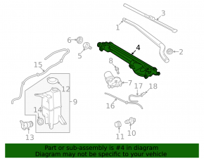 Wiper linkage with motor for Toyota Sequoia 08-16