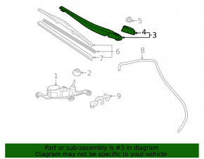 Rear wiper arm for Toyota Prius 30 10-15