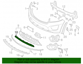 Lower grille of the front bumper Kia Sorento 16-18 pre-rest under a solid bumper without cruise control