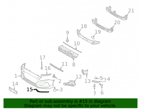 Front bumper molding right Hyundai Sonata 18-19