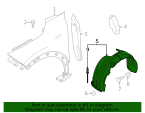 Front left fender liner for Kia Niro 23-25