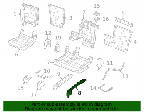Rear left seat slides, 2nd row, Nissan Rogue 17-20, mechanical, without frame