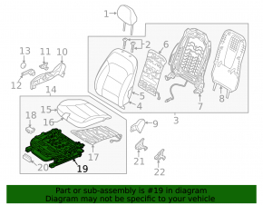 Left passenger seat runner for Hyundai Elantra AD 17-20 without frame