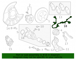 Rear left ABS sensor wire for Toyota Camry v70 18-24 under electric caliper