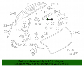 Left trunk lid bumper Audi A4 B8 13-16 rest, on the lid, front