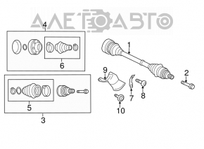 Drive axle shaft rear left Audi A6 C7 12-18