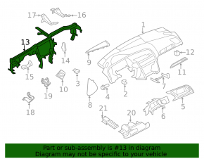 Under-torpedo pipe reinforcement Audi Q5 8R 09-17
