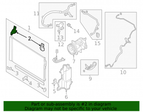 Air conditioner radiator bracket upper right Infiniti Q50 14-17 3.0T, 3.5, 3.7 plastic