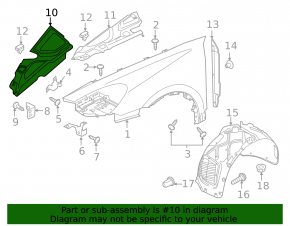 Right underhood trim Porsche Cayenne 958 11-14 hybrid