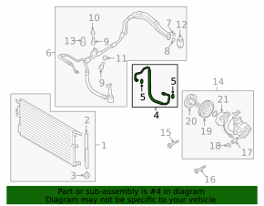 Air conditioning condenser-compressor pipe Hyundai Tucson 19-21 2.0