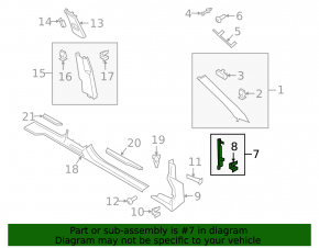 Front pillar trim, middle left, Porsche Cayenne 19-26, black