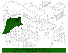 Arch trim right Ford C-max MK2 13-17 black Energi, without plug