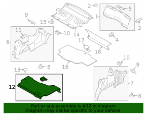 Upper Battery Trim Lincoln MKZ 13-20 Hybrid Black