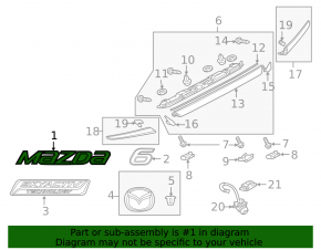 Mazda 6 emblem inscription trunk lid Mazda 6 13-17