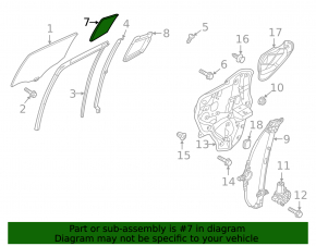 Door glass triangle with seal rear left Mazda 6 13-21 scratch