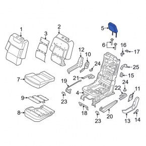 Ford Explorer 20-25 rear left headrest, black leather