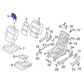 Ford Explorer 20-25 rear left headrest, black leather