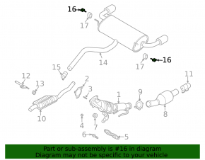 Lincoln Corsair 20-26 rear left muffler bracket with rubber