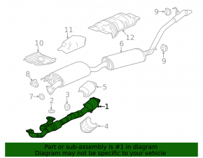 Intake pipe with catalytic converter Acura MDX 14-15 prerest, dented