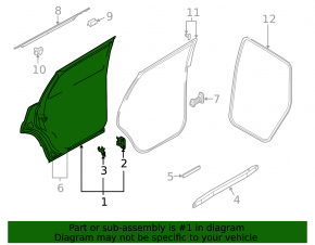 Bare rear left door Audi Q7 4L 10-15
