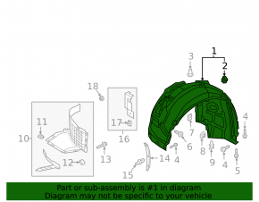 Front left fender liner for Audi A8 19-25